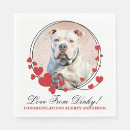American Bulldog Bröllop Napkins with Hundar Photo Pappersservett