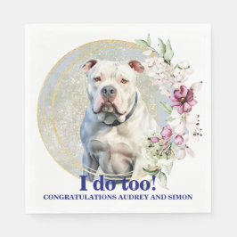 American Bulldog Bröllop Napkins with Hundar Photo Pappersservett