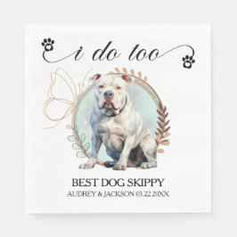 American Bulldog Bröllop Napkins with Hundar Photo Pappersservett