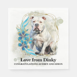 American Bulldog Bröllop Napkins with Hundar Photo Pappersservett
