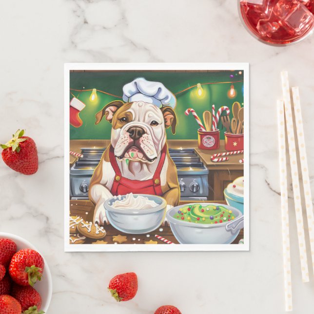 American Bulldog Helgdag Baking: Festive God jul Pappersservett (Insitu)