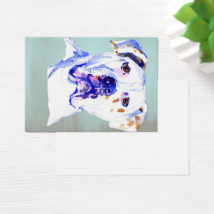 American Bulldog Hund Art Visitkort