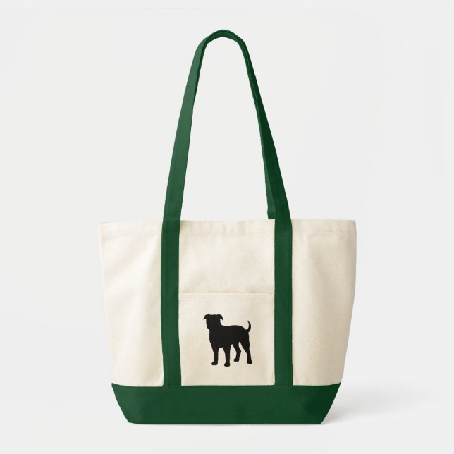 American Bulldog Hund aveln Silhouette Tygkasse (Framsidan)
