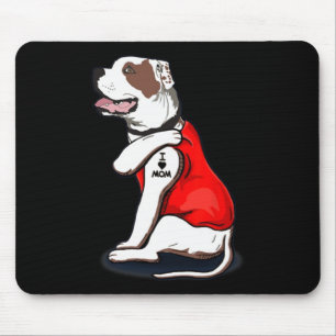 American-bulldog Hund Jag älskar mamma tatuering Musmatta