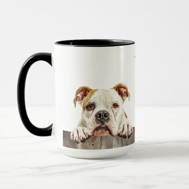 American Bulldog Hund Mugg (Vänster)
