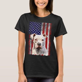 American Bulldog Hundälskare Flagga 4 juli T Shirt