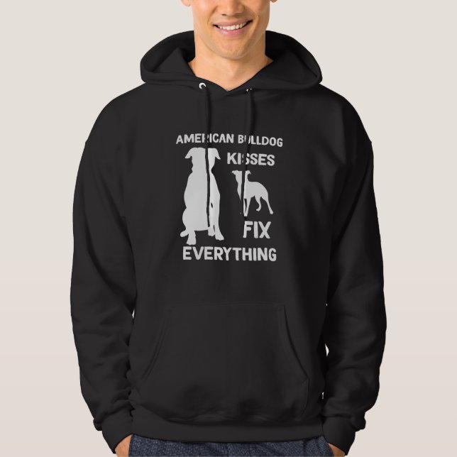 American bulldog kisses fix everything American bu Hoodie (Framsida)