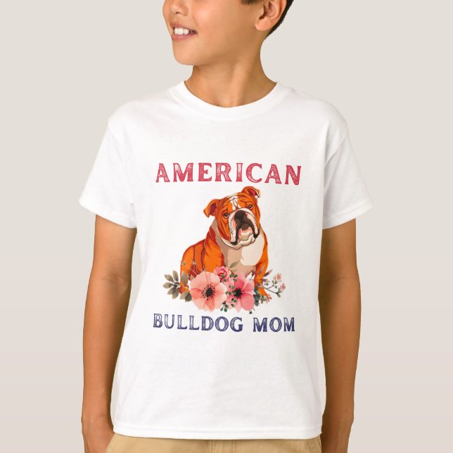 American Bulldog Mamma Bulldog Älskare Hund Mamma T Shirt (Framsida)