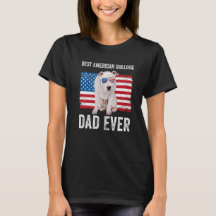 American Bulldog Pappa American Flagga Hundägare T Shirt