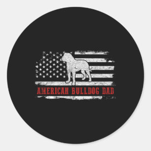 American Bulldog Pappa Distress American Flagga Pa Runt Klistermärke