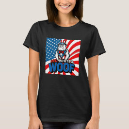 American Bulldog Red White & Woof T Shirt