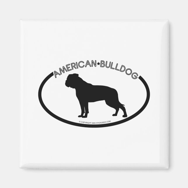 American Bulldog Silhouette Black Magnet (Framsidan)