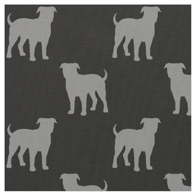 American Bulldog Silhouettes Mönster Coola Hundar Tyg (Närbild)