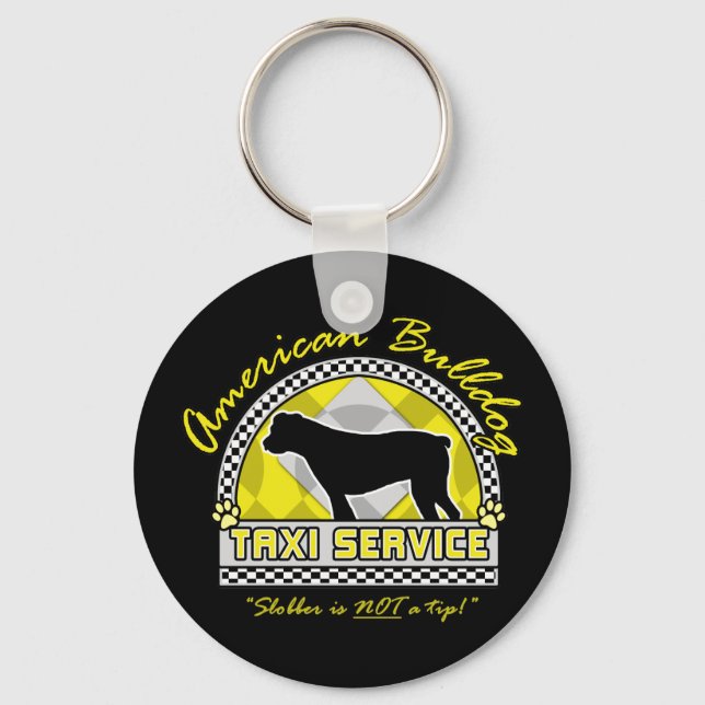American Bulldog Taxi Service Nyckelring (Framsida)
