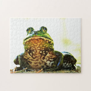 American Bullfrog Posing Puzzle Pussel