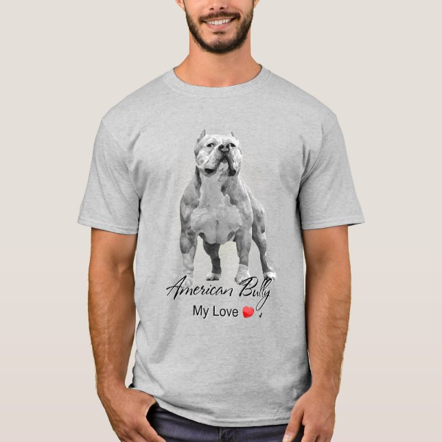 American Bully Abbildung mit Inschrift T Shirt (Framsida)