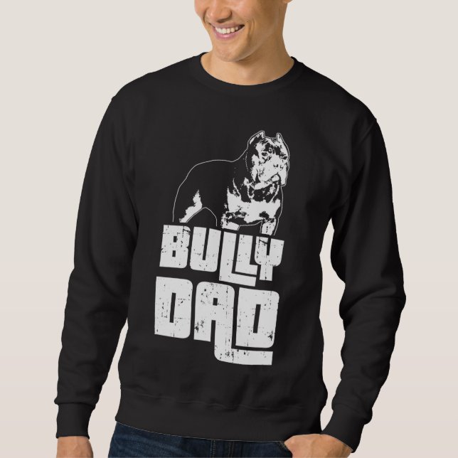 American Bully Bully Pappa Hundägare Lång Ärmad Tröja (Framsida)