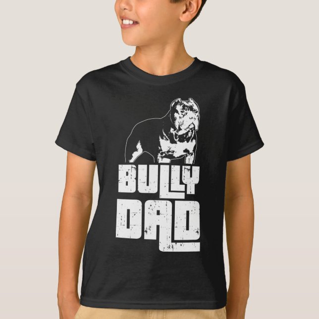 American Bully Bully Pappa Hundägare T Shirt (Framsida)