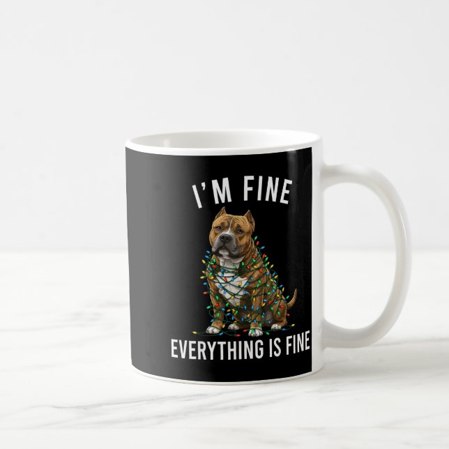 American Bully Christmas I'm Fine Everything Is Fi Kaffemugg (Höger)