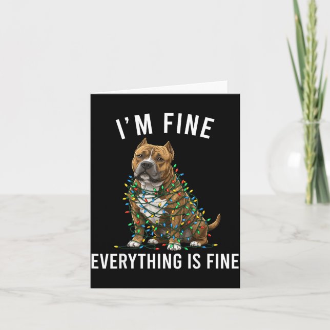American Bully Christmas I'm Fine Everything Is Fi Kort (Framsida)