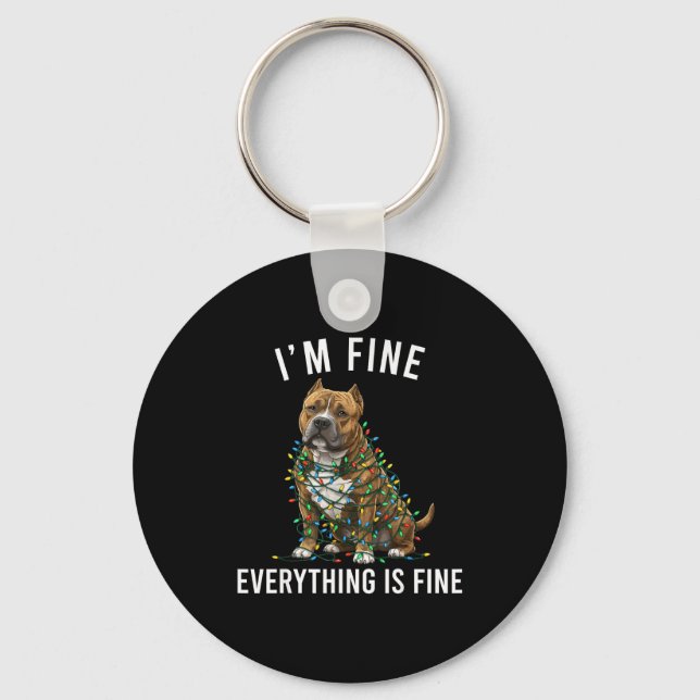 American Bully Christmas I'm Fine Everything Is Fi Nyckelring (Framsida)
