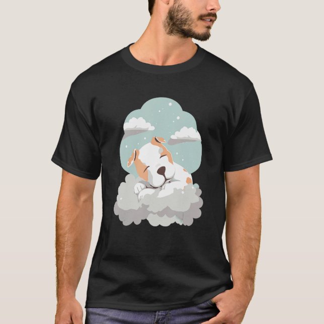 American Bully Cuddle Shirt Clouds Dream T Shirt (Framsida)