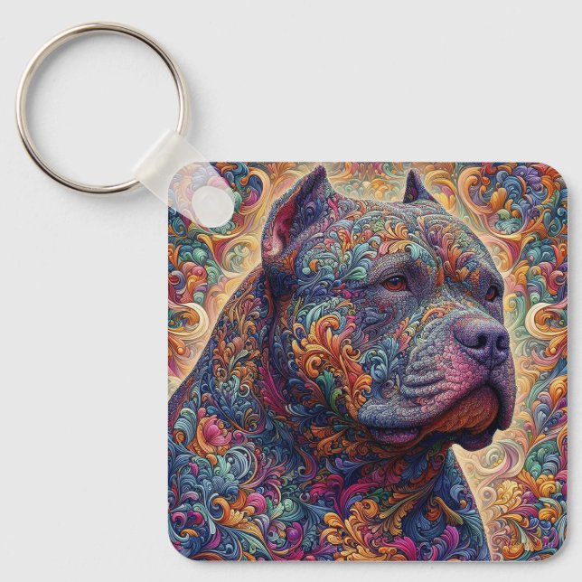 American Bully Decorative Keychain Nyckelring (Framsida)