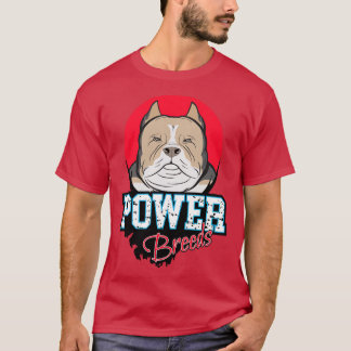 American Bully Fawn and White Färg Power Breed T Shirt