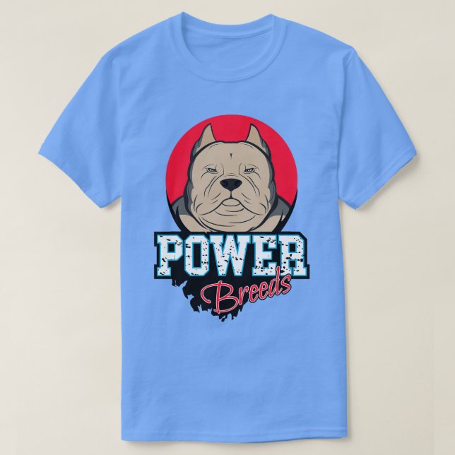 American Bully Fawn Power Reds T Shirt (Design framsida)
