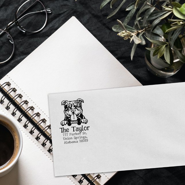 American Bully Hund, Anpassningsbar Returadress Stämpel (Skapare uppladdad)