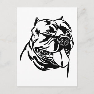 American Bully Hund, Black silhouette Hoody Vykort