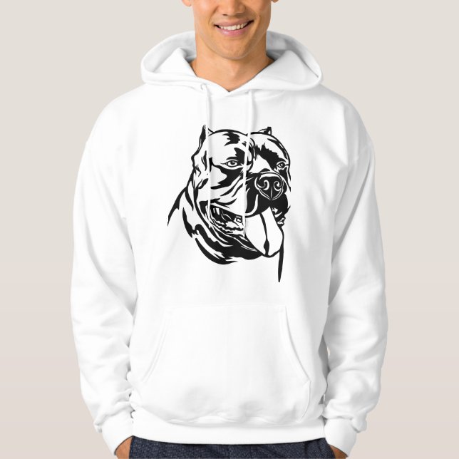 American Bully Hund, svart silhuette Hoody Hoodie (Framsida)