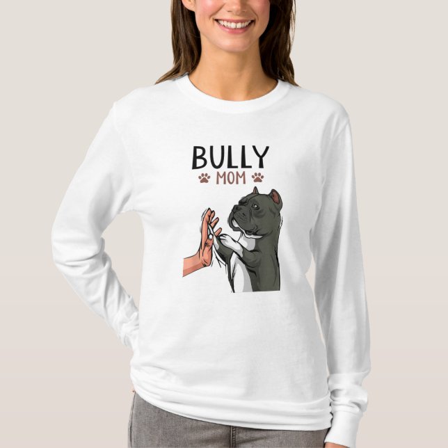 American Bully Mamma Cute Hund T Shirt (Framsida)