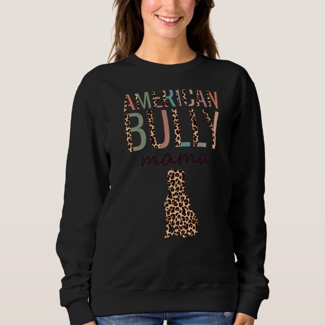 American Bully Mamma with Leopard for Ambully Bull T Shirt (Framsida)
