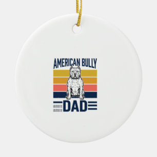 American Bully Pappa Vintage Hund Älskare T-Shirt Julgransprydnad Keramik