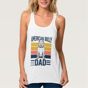 American Bully Pappa Vintage Hund Älskare T-Shirt  Linne Med Racerback