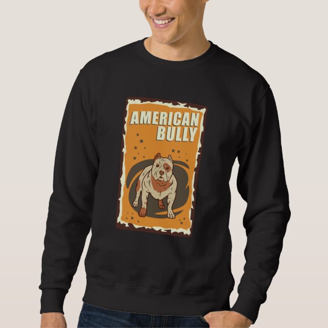 American Bully Retro | Hundägare American Bullies Lång Ärmad Tröja (Framsida)