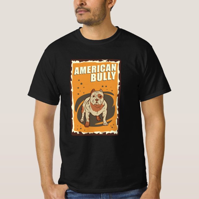 American Bully Retro | Hundägare American Bullies T Shirt (Framsida)