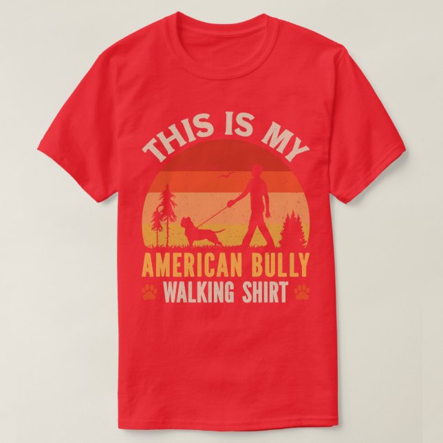 American Bully Walking T Shirt (Design framsida)