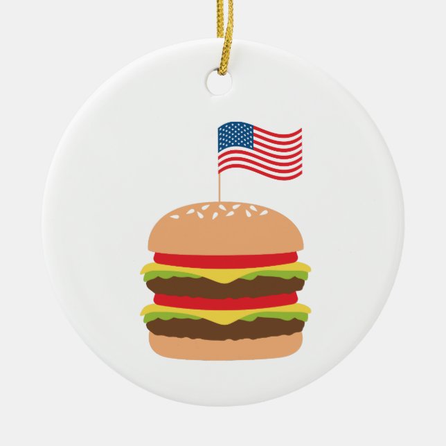 American Burger Julgransprydnad Keramik (Framsidan)