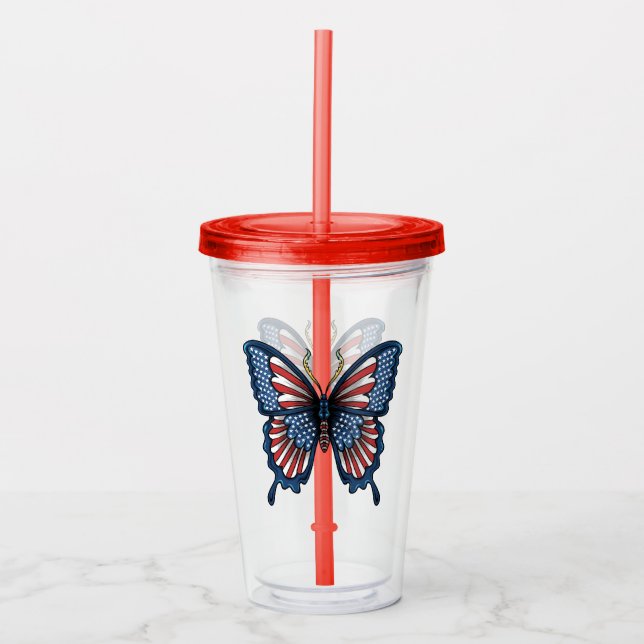 American Butterfly T-Shirt Matkasse Take Away Mugg (Framsida)