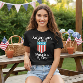 American by Birth Patriot By Choice White Script T Shirt