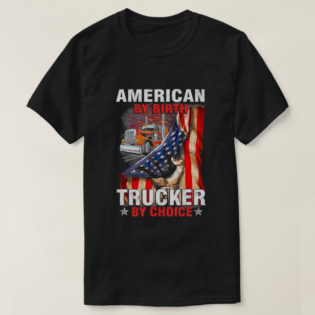 American By Birth Trucker by Choices Lastbil USA F T Shirt (Design framsida)
