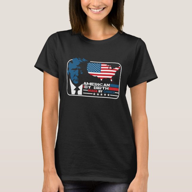 American By born Maga efter eget val Trump 2024 T Shirt (Framsida)