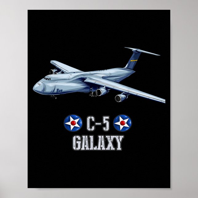 American C-5 Galaxy Military Transrt Aircraft  Poster (Framsidan)