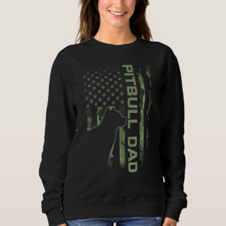 American Camo Flagga Proud Pitbull Hund Pappa Pitt T Shirt