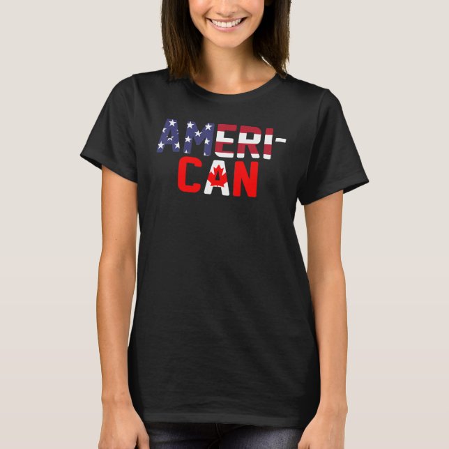 American Canadian Flag apparel America Canada Patr T Shirt (Framsida)
