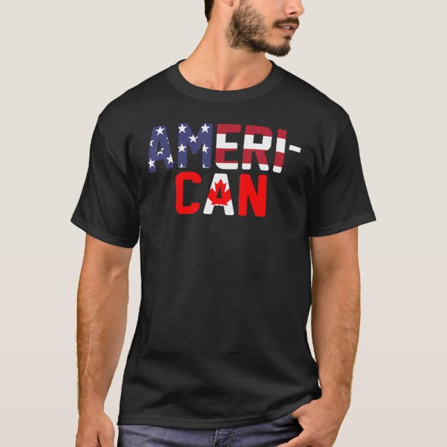 American Canadian Flag apparel America Canada Patr T Shirt (Framsida)