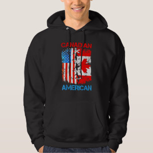 American Canadian Flagga America USA USA Canada Pa Hoodie