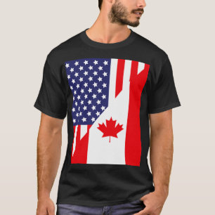 American Canadian Vänskap US Flagga Canada T Shirt